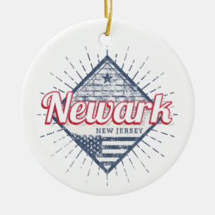 Newark City New Jersey United Staaten Vintag USA Keramik Ornament