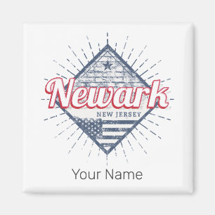 Newark City New Jersey Vereinigte Staaten Vintage Magnet