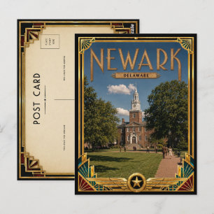 Newark Delaware Vintage Art Deco Golden Age Postkarte
