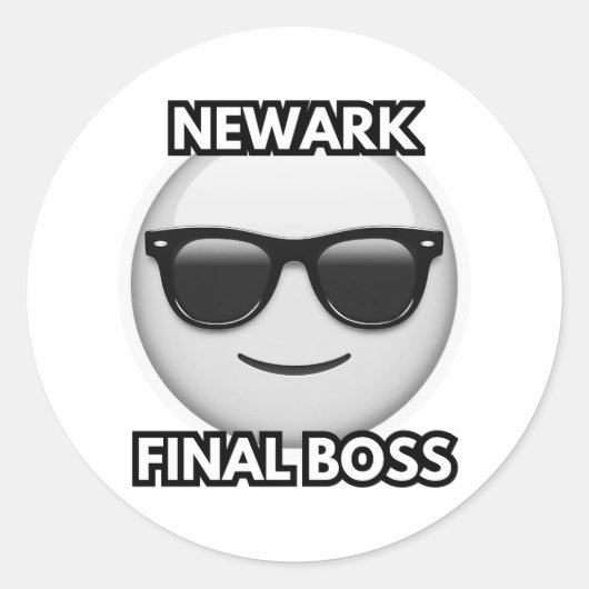Newark Final Boss Cool Emoji Sticker (Vorderseite)