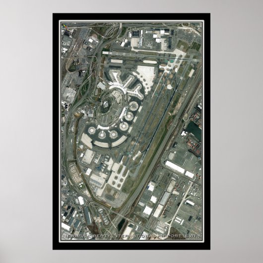 Newark Liberty Intl Airport Satellite Karte Poster (Vorne)