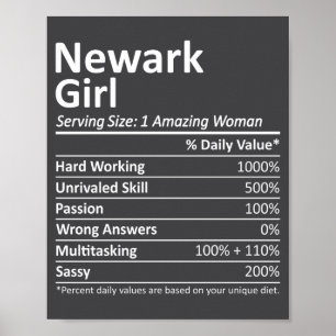 Newark Mädchen Nj New Jersey Lustige Stadt Heimat Poster