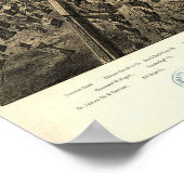 Newark New Jersey 1874 Antique Panoramabalkarte Poster (Ecke)