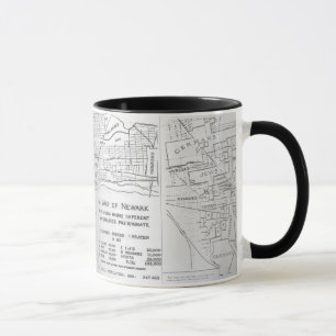 Newark New Jersey 1911 ethnische Stadtteilkarte Tasse