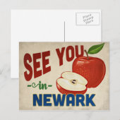 Newark New Jersey Apple - Vintage Travel Postkarte (Vorne/Hinten)