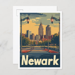 Newark New Jersey Art Vintage Reisevorführung Postkarte