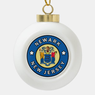 Newark New Jersey Keramik Kugel-Ornament