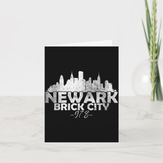Newark New Jersey Nj Brick City Skyline Karte (Vorderseite)