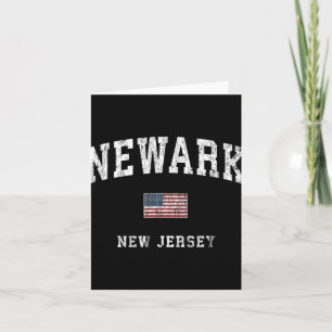 Newark New Jersey Nj Vintage Amerikanische Flagge Karte