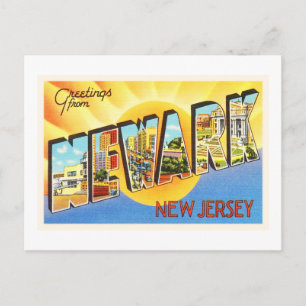 Newark New Jersey NJ Vintage Travel Postcard- Postkarte
