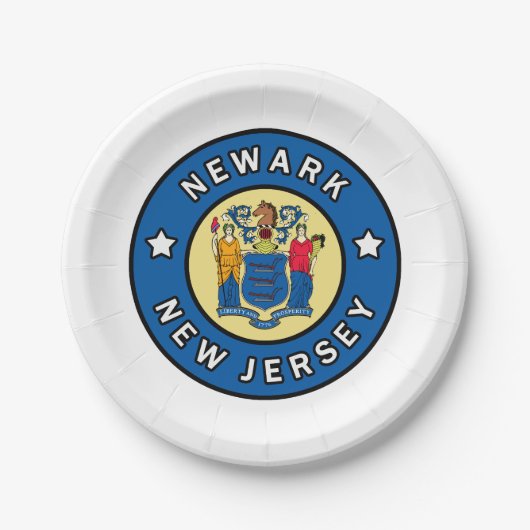 Newark New Jersey Pappteller (Vorderseite)