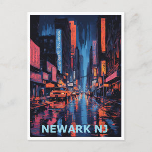 Newark NJ Colorful Graphic Design Art Postkarte