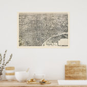 Newark, NJ Panoramic Map - 1895 Poster (Küche)