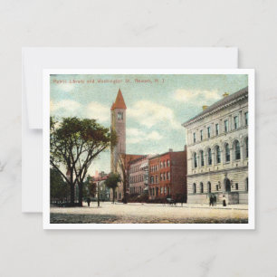 Newark NJ, Washington St, Library, 1910s Postkarte