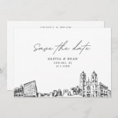 Newark NJ Wedding Save the Date Modern Einladung (Vorne/Hinten)