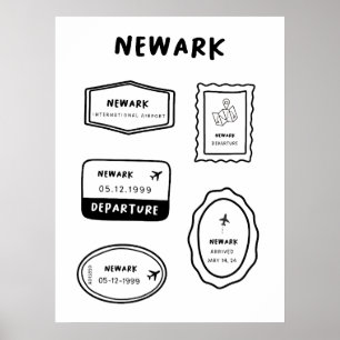 Newark - Sammlung von Briefmarke für Reisen   Mini Poster