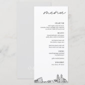 Newark Skyline Modern Wedding Dinner Menu Menükarte (Vorne/Hinten)