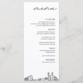Newark Skyline Modern Wedding Dinner Menu Menükarte (Vorderseite)