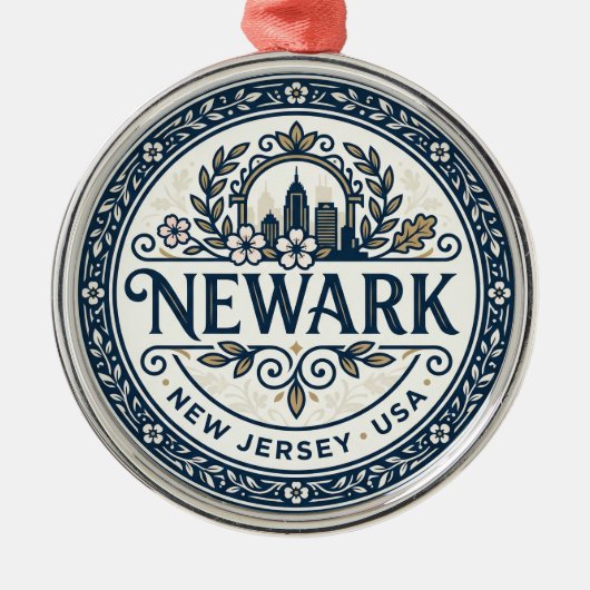 Newark USA Ornament Aus Metall (Vorne)