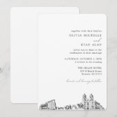 Newark Wedding Elegant Skyline Einladung (Vorne/Hinten)