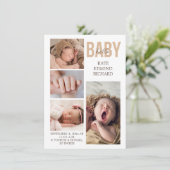 NewBaby Birth Announcement Foto Collage Vielen Dan Ankündigung (Stehend Vorderseite)