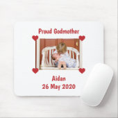 Newborn Announcement Love Godmother Baby Foto Mousepad (Mit Mouse)