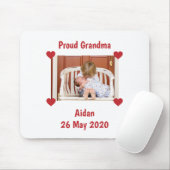 Newborn Announcement Love Grandma Baby Foto Mousepad (Mit Mouse)