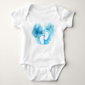 Newborn baby footprint design baby strampler