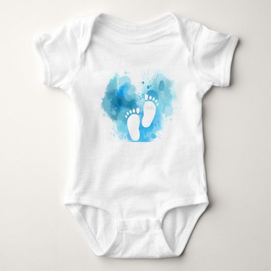 Newborn baby footprint design baby strampler (Vorderseite)