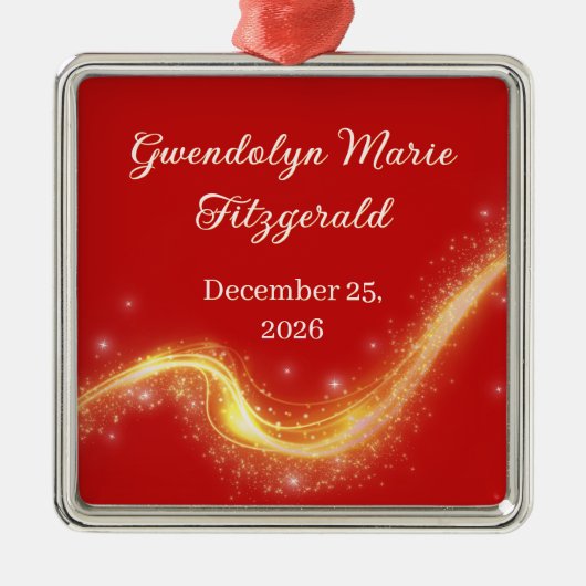 Newborn Baby Gift Red Commemorative Birth Ornament (Vorne)