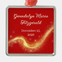 Newborn Baby Gift Red Commemorative Birth Ornament Aus Metall