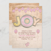 Newborn Baby Girl Ankündigung (Vorne/Hinten)