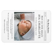 Newborn Baby Newspaper Flexible Photo Magnet (Horizontal)
