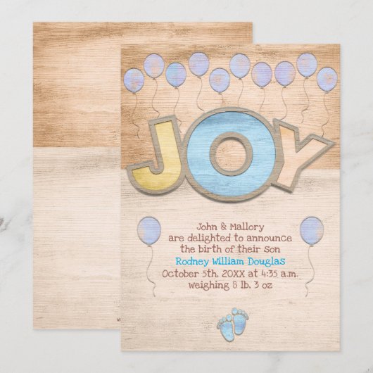 Newborn Boy Boy Ankündigung (Vorne/Hinten)