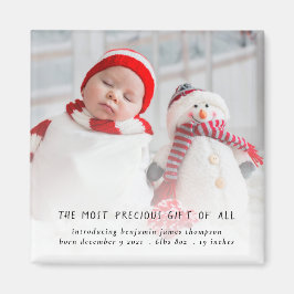 Newborn Foto von Christmas Baby Birth Announcement Magnet