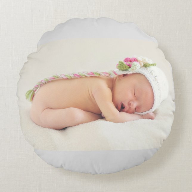 NEWBORN SLEEPING BABY PILLOW RUNDES KISSEN (Vorderseite)