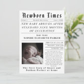 Newborn Times Birth Ankündigung (Stehend Vorderseite)