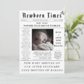 Newborn Times Birth Ankündigung (Stehend Vorderseite)