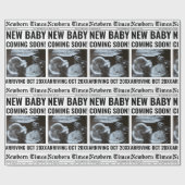 Newborn Times Newspaper Baby Photo Personalized Geschenkpapier (Flach)