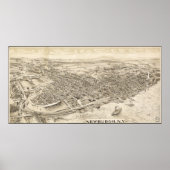 Newburgh New York 1900 Antique Panoramic Karte Poster (Vorne)