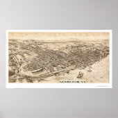 Newburgh, NY Panoramic Map - 1900 Poster (Vorne)