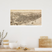 Newburgh, NY Panoramic Map - 1900 Poster (Küche)