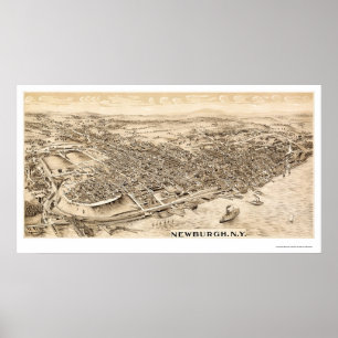 Newburgh, NY panoramische Karte - 1900 Poster