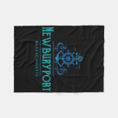 Newburyport Massachusetts Nautical Design Fleecedecke (Vorderseite (Horizontal))