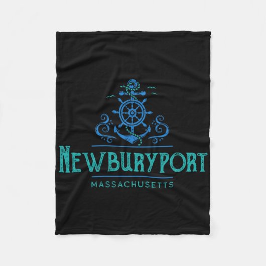 Newburyport Massachusetts Nautical Design Fleecedecke (Vorderseite)