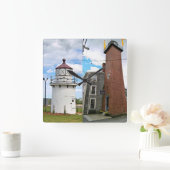 Newburyport Range Lights, MA Square Clock Quadratische Wanduhr (Zuhause)