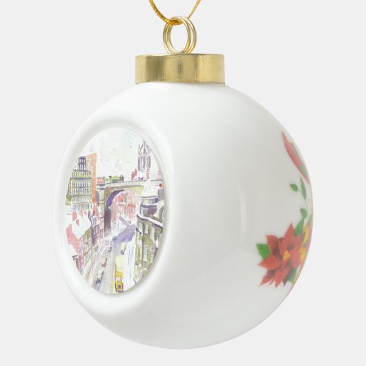 Newcastle AEC Regent Christmas bauble Keramik Kugel-Ornament (Rechts)
