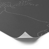 Newcastle, Australien (weiß auf schwarz) Poster (Ecke)