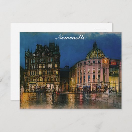 Newcastle England Artistic Postkarte (Vorne/Hinten)