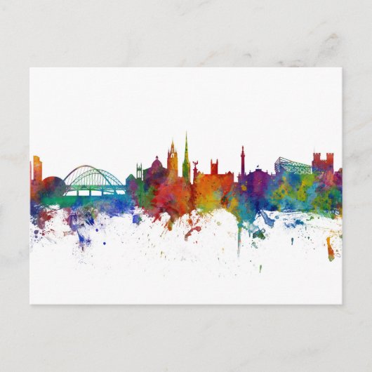 Newcastle England Skyline Postkarte (Vorderseite)